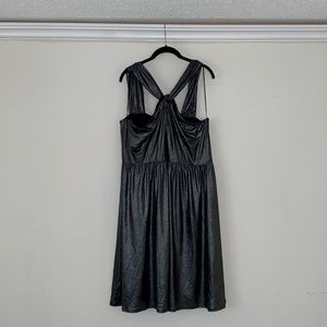 Silver halter style cocktail dress